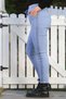 Italian Light Blue Casual Woven Trousers with Pockets, Side Stripes, Elastic Waist and Tie-Up Waist 98 62 - 5