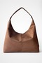Suede Laura Casual Looking and Large Volume Faux Leather Women's Shopper Shoulder Bag