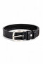 Men's Black Genuine Buffalo Leather 2.8 cm Slim Classic Vintage Belt — with Shiny Silver Chrome Buckle - 3