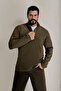 Unisex Black-Khaki-Navy Blue 3-Pack Standard Fit Bato Collar Cold-Proof Sweatshirt Fleece - 8
