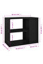 Side Cabinet Black 60x30x50 cm Engineered Wood - 3