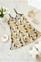 Cream Patterned Satin Woven Nightgown with Rope Straps - 2