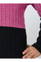 Teens Color Block Flat Knit Dress with Beanie Set - 3