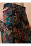 Black Floral Print Crop Top and Pants Fusion Co-Ords - 5