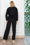Women's Winter Black Spliced Detailed Two-Piece Set Stylish Casual Comfortable 1281 - 4