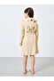 Beige Solid Hooded Bath Robe - 5