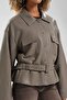 Women's Faux Leather Belt Detailed Design Jacket - 8
