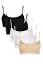 Women's Colorful 5-Pack Spaghetti Strap Padded Sports Bra Half Tank Top