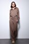 Beige Zippered Women's Tracksuit Set - 4