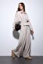 Stone Waist Belted Wide Leg Pants Suit