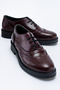 Burgundy Patent Leather Women's Classic Shoes Lace-Up Casual Daily Masculine Oxford Leather Office Shoes - 3
