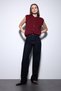 Burgundy Textured Women's Knit Vest - 5