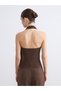 Lcw Vision Brown Interlock Plain Halter Collar Sleeveless Women's Blouse - 4