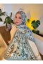 شال قطني ناعم منقوش من سلسلة فيرا باللون الأخضر ps119 - 5
