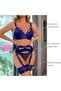 Women Lingerie Sets with Garter Belt 4 Pieces Lace Teddy Babydoll Bodysuit MG06 - 3