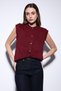 Burgundy Textured Women's Knit Vest - 3