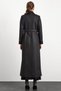 Shirt Collar Snap Fastener and Leather Detail Gabardine Suede Top Coat Black 6799 - 7