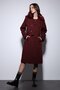 Burgundy Faux Fur Collar Women's Trench Coat - 2