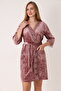 Soft Cotton Bamboo Women's Dressing Gown Bathrobe Home Wear / Coffee 3477 - 7