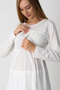 Maternity Pajamas and Robe Set / Buttoned Hidden Breastfeeding / Lace Detailed Viscose Nightgown - 3
