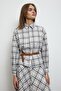 Plaid Skirt Suit White - 6