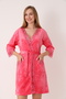 Soft Cotton Bamboo Women's Dressing Gown Bathrobe Home Wear / Candy Pink 3477 - 7