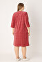 Floral Patterned Buttoned Waistband Pocketed Cotton Velvet Women's Plus Size Dress - 6