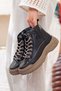 Women's Soft Casual Black Shoes with Fur Inside - 2