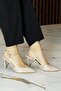 Sacha Premium Ten Crepe Stone Open Back Pointed Toe Thin Heeled Evening Dress Shoes - 2