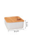 7-Piece Hard Plastic Bamboo Look Breakfast Set with Tray - Square Breakfast Bowl Storage Container - 4