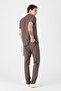 Lycra Chocolate Brown Zipper Detailed Scrubs - 3