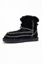 Jorel Black Suede Genuine Leather Stitched Fur Women's Boots - 4