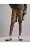 Solid Cargo Shorts with Button Closure - 2