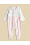 Pink Girl's Color Block Footed Sleepsuit