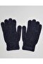 Navy Blue Men's Knitted Winter Gloves
