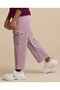 Solid Cargo Pants with Button Closure - 3