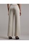 بنطال أرجل واسعة مضلع مع خصر مطاطي - 5