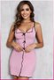 La Vior Women's Pink Home Wear Sleep Set Nightgown Dress - 3
