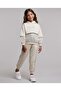Beige Girl's Sequined Hooded Clothing Set - 3
