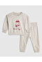 Oat Melange Girl Printed Clothing Set