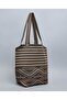 Brown Women's Patterned Shoulder Bag - 4