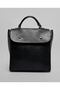 Black Women's Textured Flap Backpack