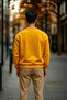Men's Casual Basic Mustard Yellow Sweater - 2
