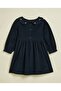 Embroidered Fit & Flare Dress with Long Sleeves - 2