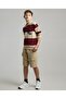 Solid Cargo Shorts with Button Closure