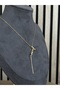 Steel Necklace with Letter T - 3