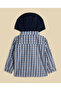 Plaid Hooded Shirt with Long Sleeves - 2