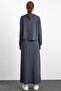 Crew Neck Knitted Sweat Skirt Set Anthracite 9386-Tk - 5