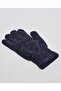 Navy Blue Men's Knitted Winter Gloves - 2