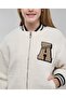 Appliqued Bomber Jacket with Zipper Closure - 5